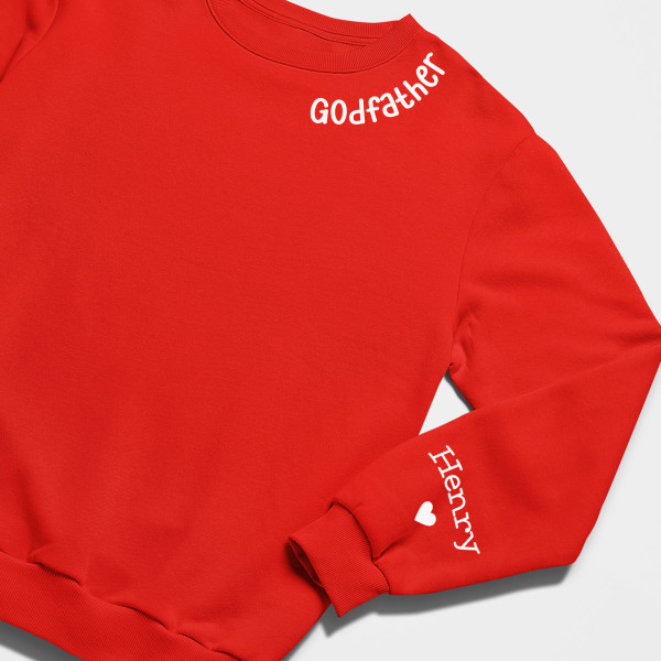 Sweatshirt "Godfather" with children's names on the sleeve (without hood)