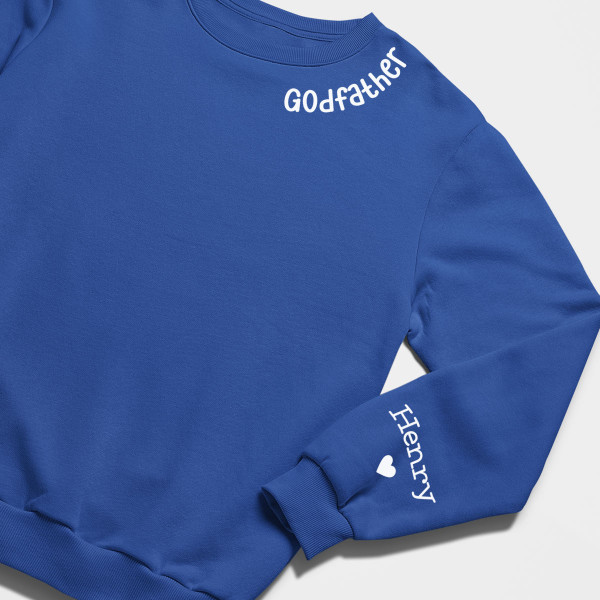 Sweatshirt "Godfather" with children's names on the sleeve (without hood)