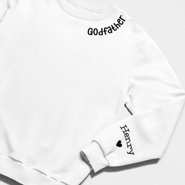 Sweatshirt "Godfather" with children's names on the sleeve (without hood)