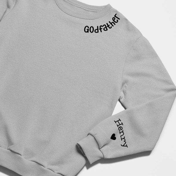 Sweatshirt "Godfather" with children's names on the sleeve (without hood)