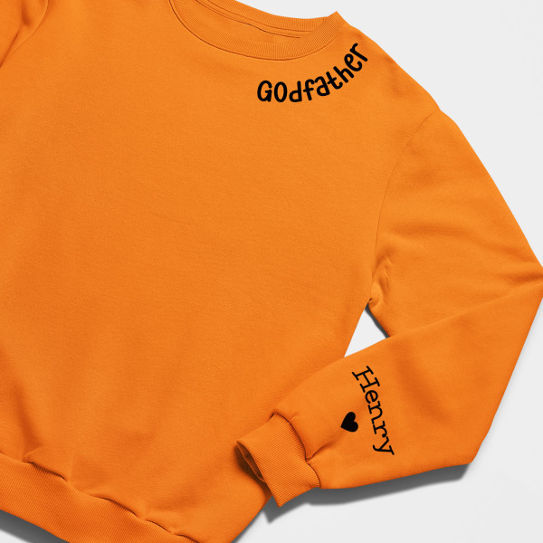 Sweatshirt "Godfather" with children's names on the sleeve (without hood)