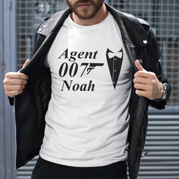 T-shirt "Agent 007" with your chosen name T-shirt "Agent 007" with your chosen name
