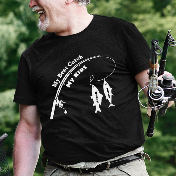 T-shirt "Best Catch" with Kids’ Names