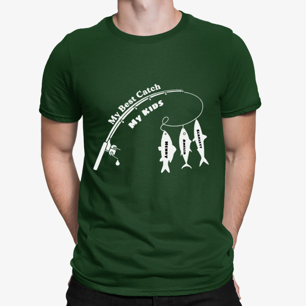T-shirt "Best Catch" with Kids’ Names