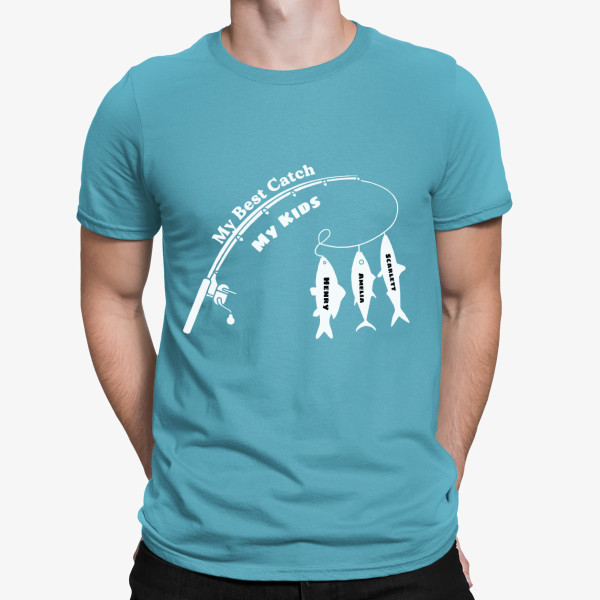 T-shirt "Best Catch" with Kids’ Names
