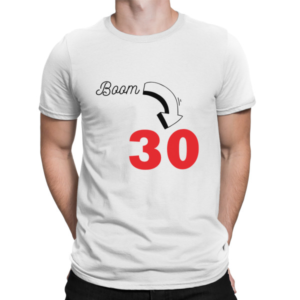 T-shirt "Boom, it's birthday" with your chosen year T-shirt "Boom, it's birthday" with your chosen year