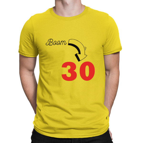 T-shirt "Boom, it's birthday" with your chosen year T-shirt "Boom, it's birthday" with your chosen year