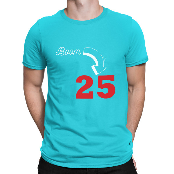 T-shirt "Boom, it's birthday" with your chosen year T-shirt "Boom, it's birthday" with your chosen year