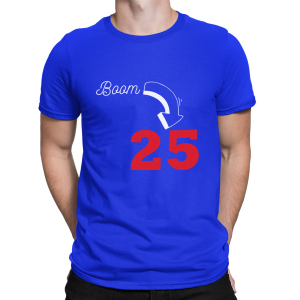 T-shirt "Boom, it's birthday" with your chosen year T-shirt "Boom, it's birthday" with your chosen year