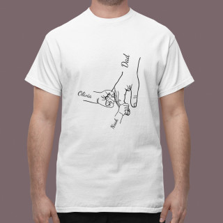 T-shirt "Dad and kids" with chosen children's names