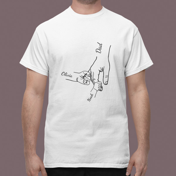 T-shirt "Dad and kids" with chosen children's names