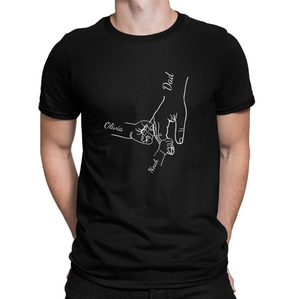 T-shirt "Dad and kids" with chosen children's names