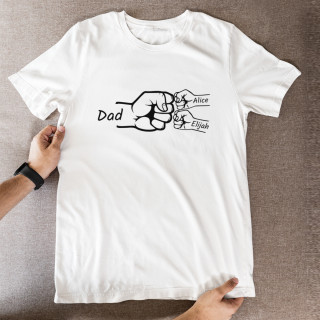 T-shirt "Dad's Team" with chosen children's names
