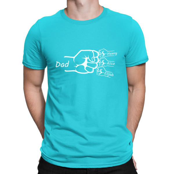 T-shirt "Dad's Team" with chosen children's names