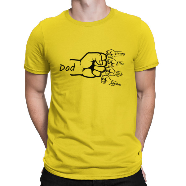 T-shirt "Dad's Team" with chosen children's names