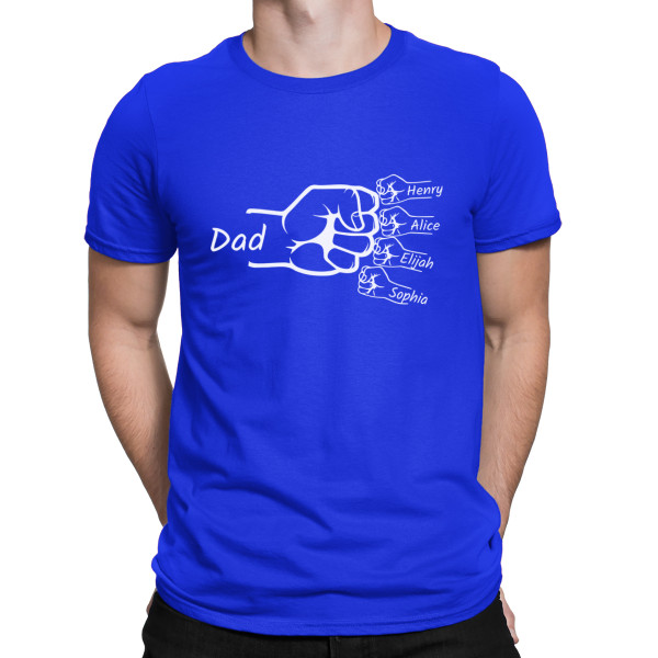 T-shirt "Dad's Team" with chosen children's names