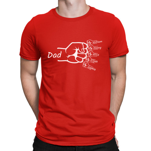 T-shirt "Dad's Team" with chosen children's names