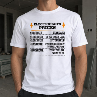 T-shirt "Electrician's price list"