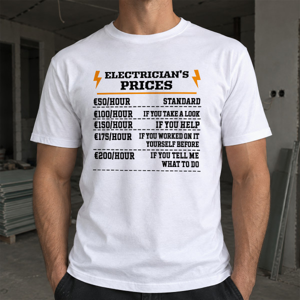 T-shirt "Electrician's price list"