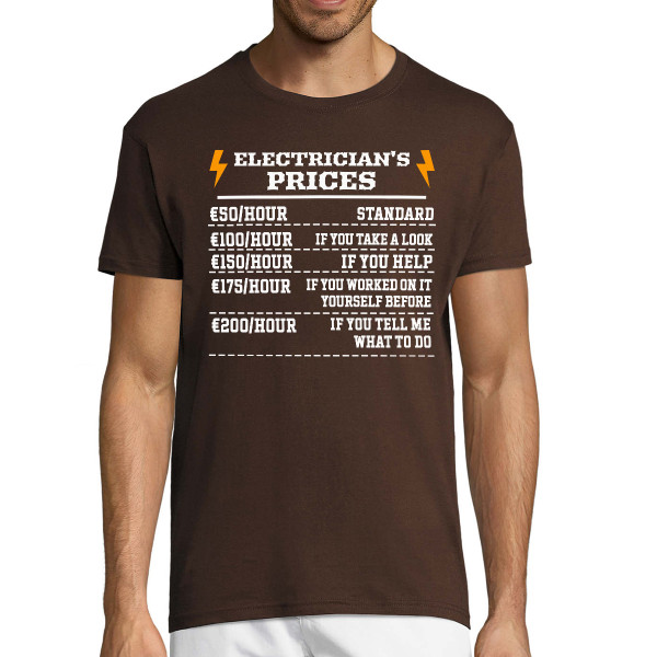 T-shirt "Electrician's price list"
