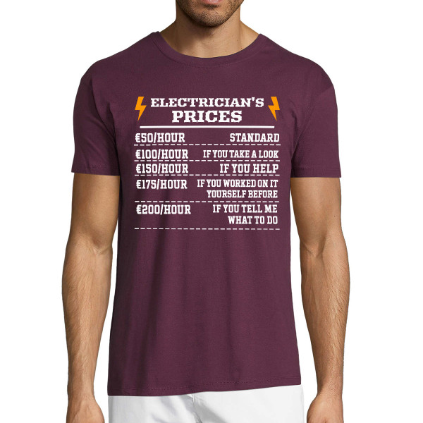 T-shirt "Electrician's price list"