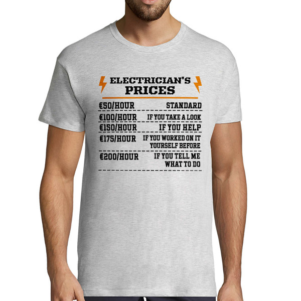 T-shirt "Electrician's price list"