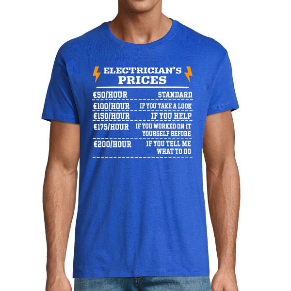 T-shirt "Electrician's price list"