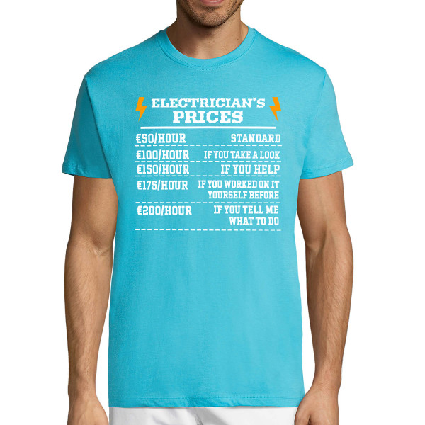 T-shirt "Electrician's price list"