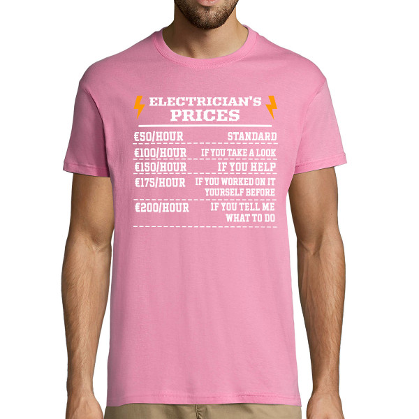 T-shirt "Electrician's price list"