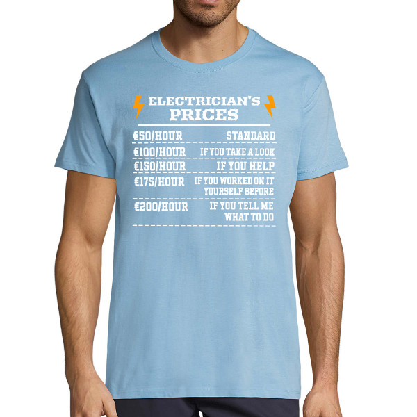 T-shirt "Electrician's price list"