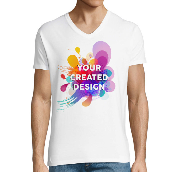 V-neck T-shirt with your custom design V-neck T-shirt with your custom design