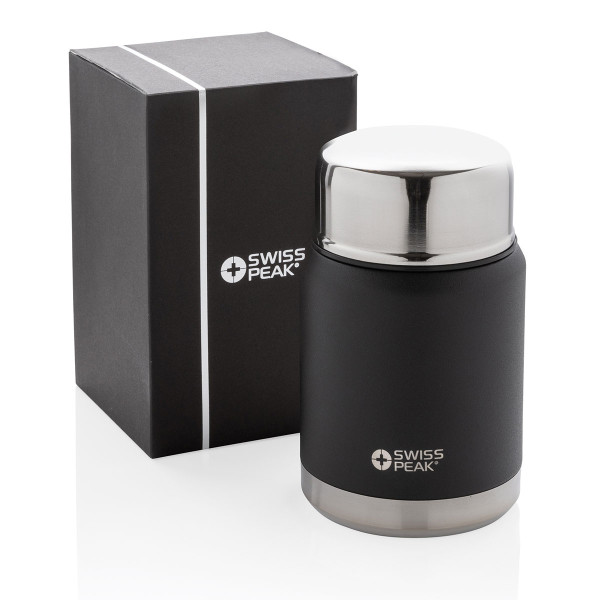 Vacuum food thermos with spoon "Work hard. Eat lunch."