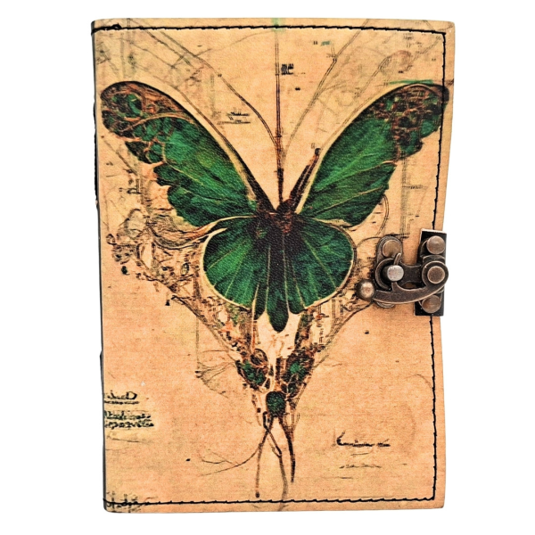 Vintage-Style Leather Notebook "Butterfly"
