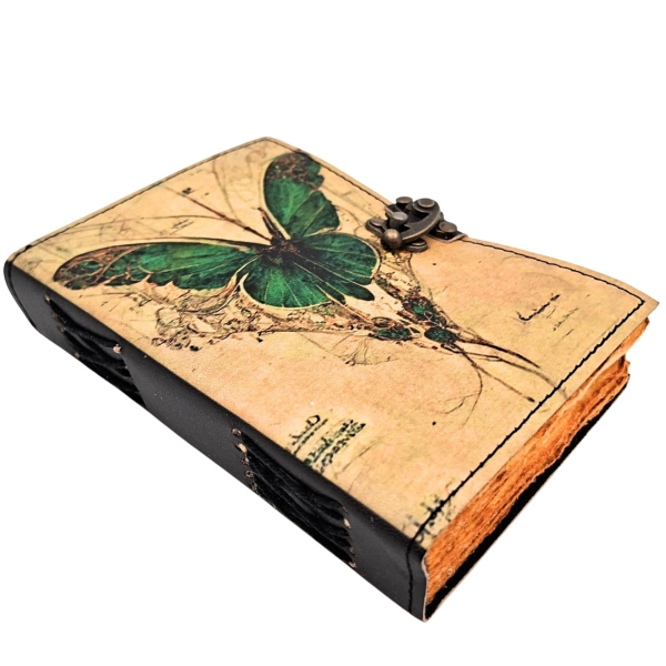 Vintage-Style Leather Notebook "Butterfly"
