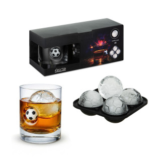 Whiskey and Football Fan Set: Glass and Ice Molds