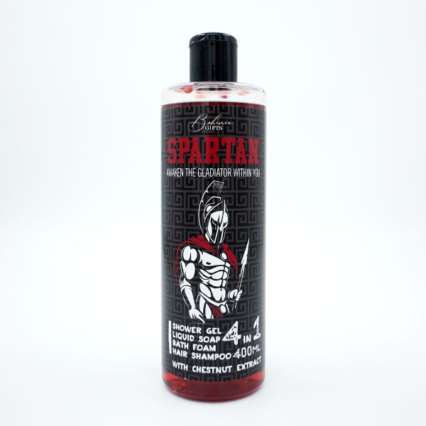 Men's Shower Gel, Shampoo, Foam, and Soap 4in1 "Spartan" (400ml)