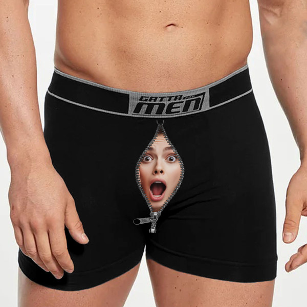 Men's Underwear "Zipper" with Your Chosen Photo Men's Underwear "Zipper" with Your Chosen Photo