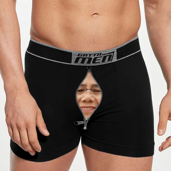 Men's Underwear "Zipper" with Your Chosen Photo Men's Underwear "Zipper" with Your Chosen Photo
