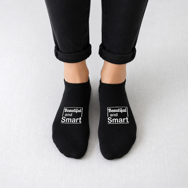Women's short socks "Beautiful and Smart"