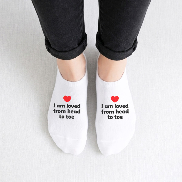 Women's short socks "I am loved from head to toe"