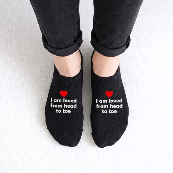 Women's short socks "I am loved from head to toe"