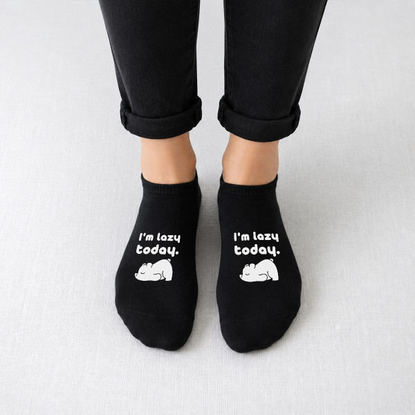 Women's short socks "I'm lazy today"