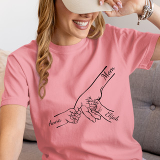 Women’s T-shirt "Mom and Children" with selected children’s names