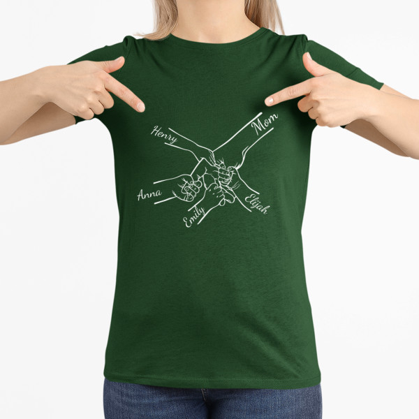 Women’s T-shirt "Mom and Children" with selected children’s names