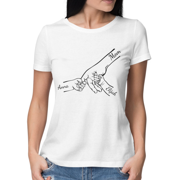 Women’s T-shirt "Mom and Children" with selected children’s names