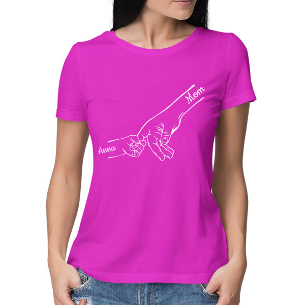 Women’s T-shirt "Mom and Children" with selected children’s names