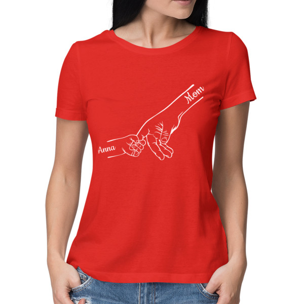 Women’s T-shirt "Mom and Children" with selected children’s names