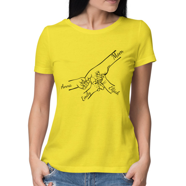 Women’s T-shirt "Mom and Children" with selected children’s names