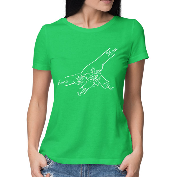 Women’s T-shirt "Mom and Children" with selected children’s names