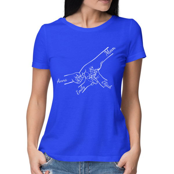 Women’s T-shirt "Mom and Children" with selected children’s names